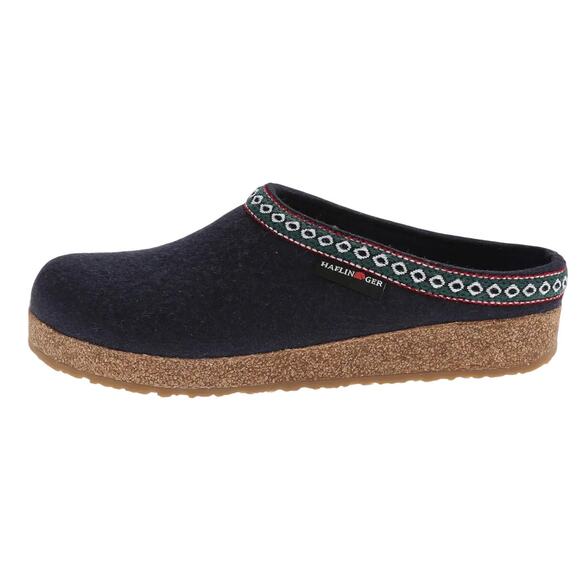 Haflinger Mens GZ Grizzly Clogs EU 45 US 12 Blue Wool Felt Leather Trim EUC main image 4